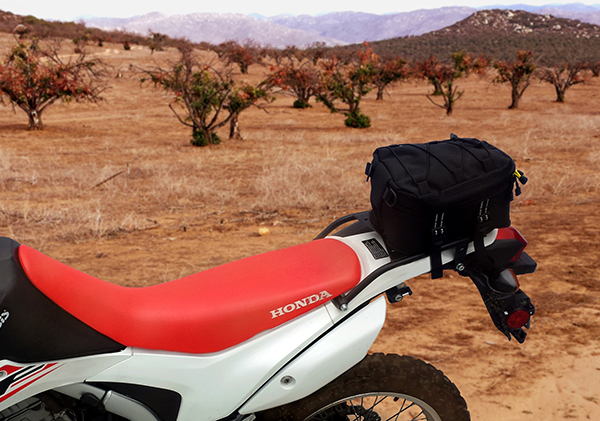 Honda CRF250L with Enduro Rack and Peak Tail Bag in Baja MX PMRacks PMR