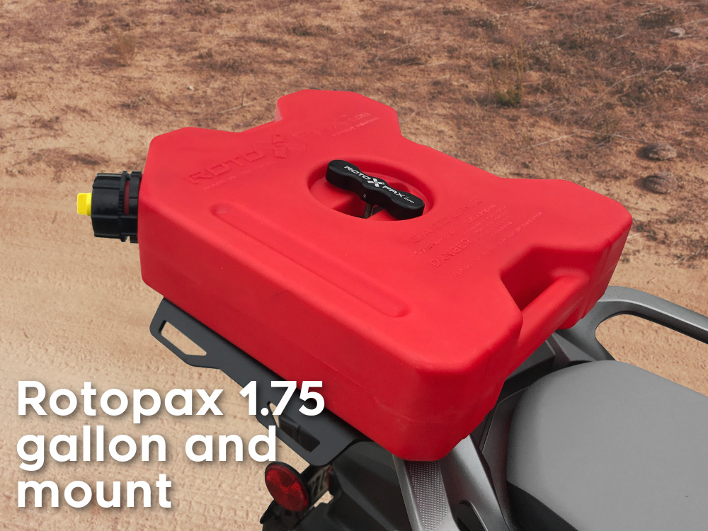 vstrom 1000 650 rear luggage rack rotopax can 175