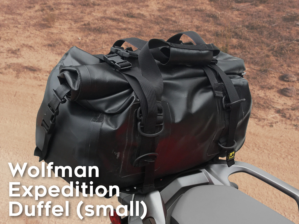 vstrom 1000 650 rear luggage rack wolfman expedition dry duffel